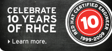 Celebrate 10 Years of RHCE. Learn More.